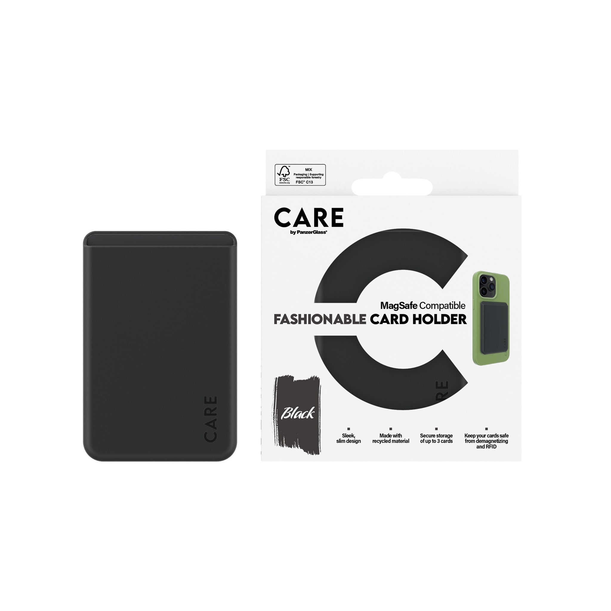 CARE by PanzerGlass® Fashionable Card Holder Black iPhone
